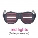 Kırmızı Led Işıklı Pilli Parti Gözlüğü Kablosuz Yılbaşı Düğün Eğlence