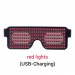 Kırmızı Led Işıklı Şarjlı Parti Gözlüğü Kablosuz Yılbaşı Düğün Eğlence Hj-Lrg01