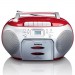 Lenco Scd-420 Rd - Taşinabi̇li̇r Müzik Seti Fm Radyo Cd Kaset Çalar Kırmızı Gümüş