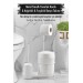 Metal Standlı Yuvarlak Kovalı & Kağıtlıklı & Fırçalıklı Beyaz Banyo Takımı