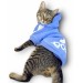 Bebek Mavisi Adidog Kapşonlu Kedi Sweatshirt Kedi Kazağı