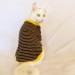 Navy Bee Stripes Oval Yaka Tişört Kedi Kıyafeti Kedi Elbisesi