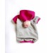Pink Pon Gri Kapşonlu Sweatshirt Köpek Kıyafeti 2Xl (5 -6,5 Kg )