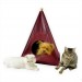Tepee Three Kedi Evi, Kedi Barınağı, Kedi Çadırı, Minderli Kedi Yatağı