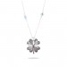 Nazar Boncuğu Detaylı Kır Çiçeği Tasarım Silver Renk 925 Ayar Gümüş Kolye