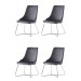 4 Adet Alya Sandalye Metal Krom Halkalı Sandalye Mutfak Salon Yemek Odası Sandalyesi