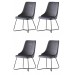 4 Adet Alya Sandalye Metal Siyah Halkalı Sandalye Mutfak Salon Yemek Odası Sandalyesi