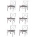 6 Adet Ahşap Arin Sandalye Beyaz Sökülebilir Oturum