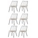 6 Adet Lady Baklavalı Sandalye Metal Siyah Boyalı Mutfak Salon Yemek Odası Sandalyesi
