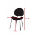 6 Adet Teo Sandalye Metal Siyah Sandalye Mutfak Salon Yemek Odası Sandalyesi