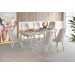 Açılır Roma Salon Masası  Efes  Desen + 6 Adet Alya Sandalye  Ahşap Ayak