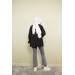 Bav Butik Ay Vitrin Kadın Kolu Lastikli Bluz Siyah