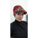 Kadın Desenli Toka Detay Şapka Bone Kiremit