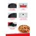 Evia Sofram Kırmızı 1200 Watt Granit Geniş 40 Cm Pizza Tavası Çok Amaçlı Elektrikli Pişirici-Ea-4410