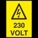 230 Volt Uyarı Levhası