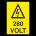 280 Volt Uyarı Levhası