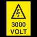 3000 Volt Uyarı Levhası