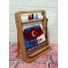 100Tel Türkiye Haritası Motifli El Dokuması Hediyelik Minyatür Halı