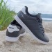 Bestof 041 Siyah-Beyaz Sneaker Düz Taban Spor Ayakkabı
