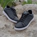 Bestof 041 Siyah-Beyaz Sneaker Düz Taban Spor Ayakkabı