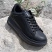 Darkstep 156 Siyah-Siyah Fuspetli Sneaker Düz Taban Spor Ayakkabı