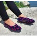 Emek Siyah-Mor Çiçek Desenli Bayan Galoş Plastik Ayakkabı