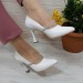 Fiyra 7023 Beyaz 8Cm Kadeh Topuklu Taşlı Bayan Stiletto Ayakkabı