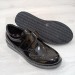 Fiyra 9007 Siyah Rugan Oxford Cırtlı Erkek Çocuk Sünnet Ayakkabı