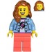 Lego Minifigür Creator Record Store Clerk - Female, Bright Light Blue Denim Jacket Twn476