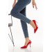 Kadın Rugan Kırmızı Topuklu Stiletto Ayakkabı ( İç Astar Deri )