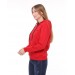 Backpacker Kadın Sweatshirt Kapüşonlu Fermuarlı Kırmızı