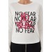 No Fear Kadın T-Shirt Uzun Kollu Beyaz W500199