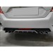 Honda Civic Fc5 2016-2021 Araca Özel Kare Egsoz Difizör Gri