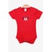 Erkek Bebek Çıtçıtlı Body Baskılı Kırmızı Soft Giyim (9 Ay-2 Yaş)