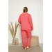 Kadın Büyük Beden Pijama Takımı Uzun Kollu Pamuklu Francesca37