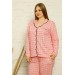 Kadın Büyük Beden Pijama Takımı Uzun Kollu Pamuklu Francesca41