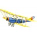 Uçak Pano Sarı Mavi Vintage Dekoratif Ev Ofis Hediyelik