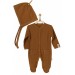 Andywawa Erkek Bebek Kahverengi Tulum Takımı Romper Set  Ac22201Rep