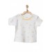 Andywawa Kız Bebek Civciv Desenli Beyaz Tshirt  Ac21577