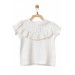 Andywawa Kız Bebek Önden Fırfırlı Detaylı Beyaz Tshirt Ac21753