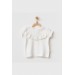 Andywawa Kız Bebek Önden Fırfırlı Detaylı Beyaz Tshirt Ac21753