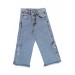 Kız Çocuk Çıtçıtlı Bol Paça Mavi Renk Kot Pantolon