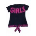 Kız Çocuk Girls Desenli Önden Bağlamalı Tişört