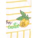 Kız Çocuk Lemon Yazı Desenli Cepli Yanı Fermuarlı Kapri Tulum