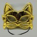 Altın Renk Kumaş Malzemeden İmal Kedi Maskesi 19X15 Cm