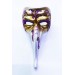 Fuşya Renk İşlemeli Seramik Malzemeden İmal Venedik Uzun Maske Magnet