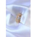 Gold Renk Zirkon Taşlı Tiffany Model Pirinç Kadın Yüzük - Bj-Byk2716