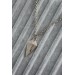Gümüş Renk Ok Ucu Model 'Arrow' İşleme Erkek Kolye - Bj-Erk1342