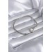Gümüş Renk Zirkon Taşlı Kalp Model Pirinç Charm Kadın Bilelik - Bj-Bb5524