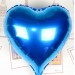 Kalp Uçan Balon Folyo Mavi 80 Cm 32 Inç